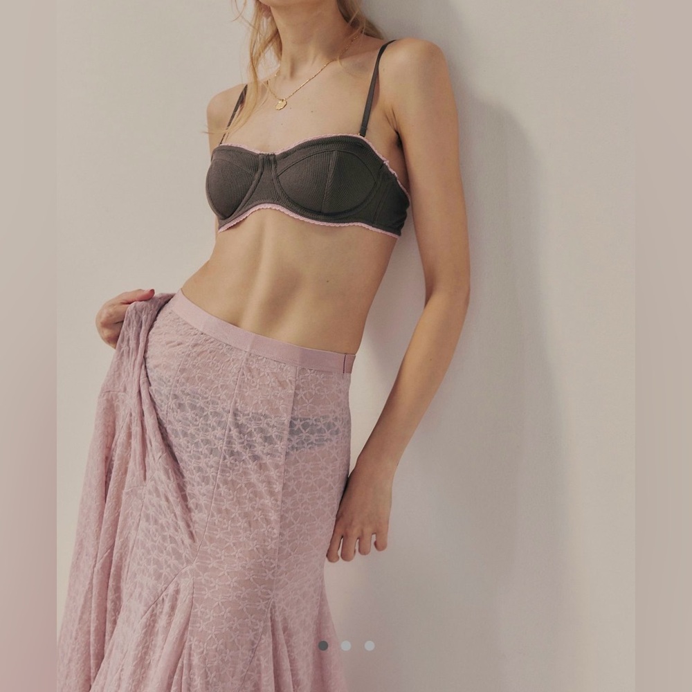 brand new, no tags free people kiss kiss half slip - size xsmall, pale mauve